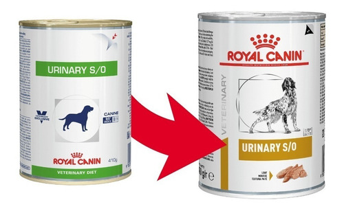 Alimento Royal Canin Veterinary Diet Canine Urinary S/O para perro adulto todos los tamaños sabor mix en lata de 385g