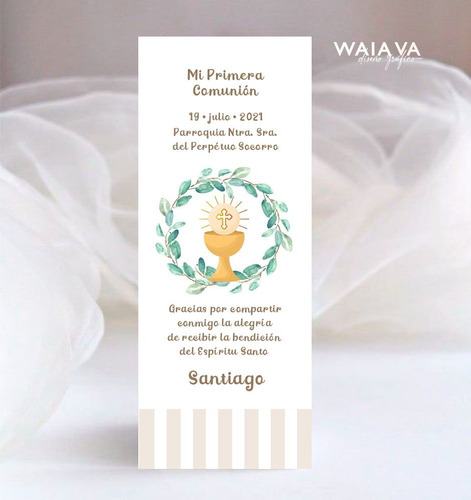 Imagen 3 de 9 de Tarjetas Primera Comunión Nenes Señalador X 3u