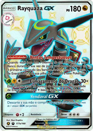 Box Pokémon Destinos Ocultos Rayquaza-GX Shiny Solgaleo-Gx Dourado