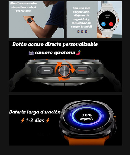 Smartwatch Gps + Celular Amoled 3+32gb Android Tiktok Camara U8 Ultra