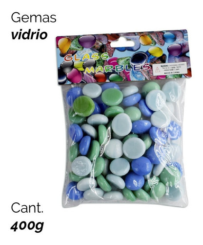 Imagen 2 de 3 de Gemas De Vidrio En Bolsa Pvc