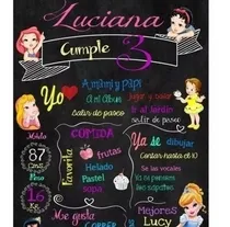 Comprar Kit Imprimible Pizarras Princesas Bebes Con Textos Editables