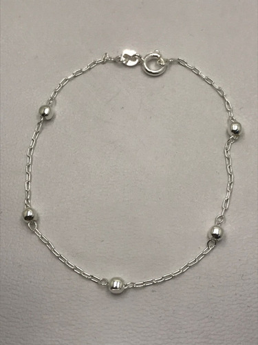 Imagem 3 de 9 de Pulseira Bolinha 3mm Prata 925 Maciça Cx Vermelha