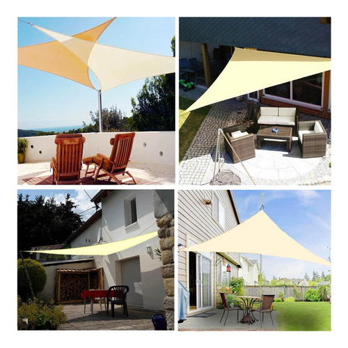 Imagen 2 de 3 de Toldo Sombrilla Triangular Bloqueo De Rayos Uv Jardin