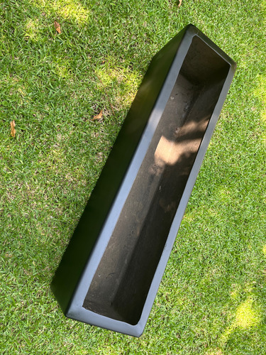 Maceta Minimalista De Fibra De Vidrio 80x20x20 Cm Negro Rectangular