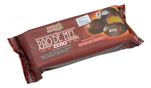 Pão De Mel Zero Coberto Com Chocolate Sem Lactose 80g - Hué