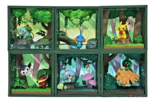 Boneco Pokemon Kricktot E Emolga Re-ment Green Forest 7,5cm