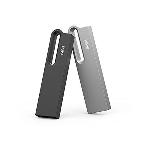 Pack Memorias Usb Aiibe X2 64gb De Metal -negro/gris