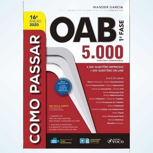 Como Passar Na Oab - 1 Fase - Foco Juridico 16 Ed, De Vários. Editora Foco Jurídico Ltda, Capa Mole Em Português