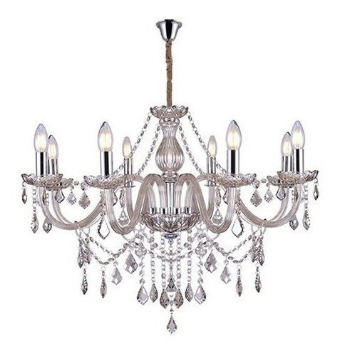 Lustre De Cristal Taschibra Glam Conhaque 8xe14 Cor Cristal Champanhe 110V/220V