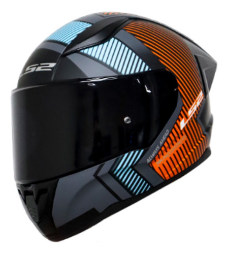 Casco Para Motos Extra Gris Naranja