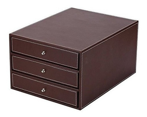 Imagen 1 de 7 de Caja De Cajones Ejecutiva De Oficina De Cuero Sintetico De
