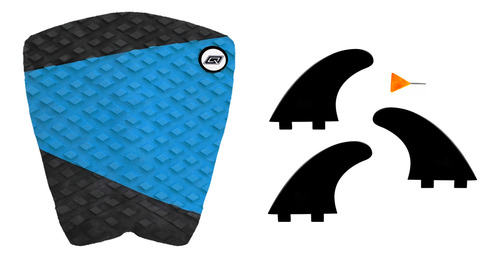 Deck Antiderrapante Para Prancha De Surf + Quilhas Modelo S3