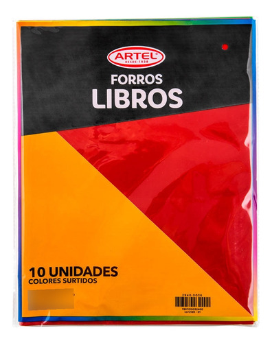 10 Forros Libro Universitario Colores Artel