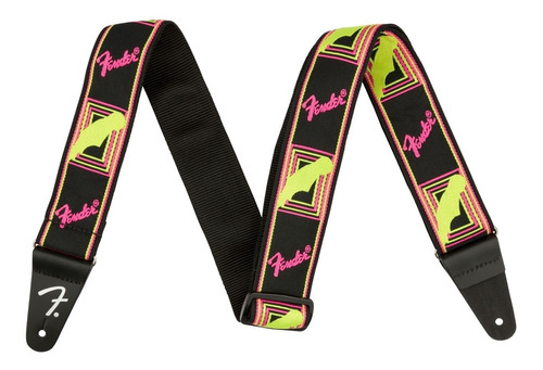 Correa Fender Monogramada Neon - Pink And Yellow