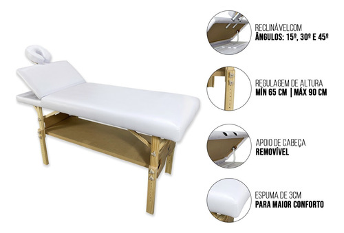 Maca Reclinavel Com Regulagem De Altura Estetica Massagem