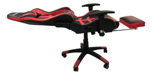 Silla Pc Gamer Playstation Sillon Ejecutivo Respaldo Reclinable Con Apoya Pies Rojo Y Negro