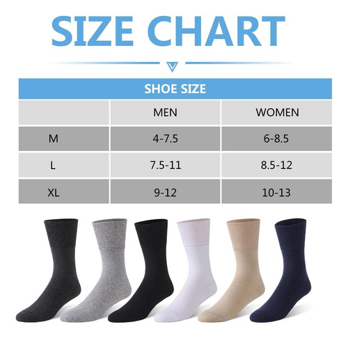 Calcetines Diabéticos De Algodón No Vinculantes Para Hombres