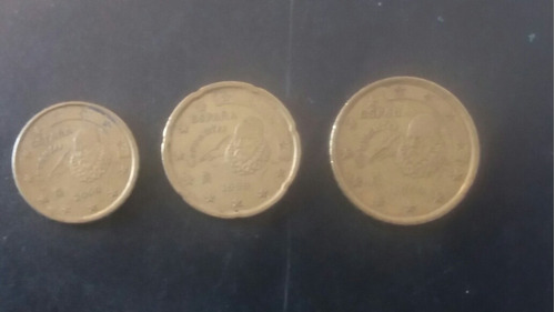 3 Monedas 10-20-50 Centavos De Euro España  (551z