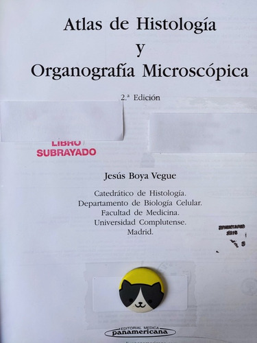 Libro Atlas De Histología Y Organografía  J. Boya 156l7