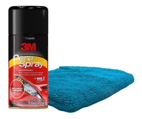 Cera Protetora 3m Spray 300ml + Flanela Microfibra