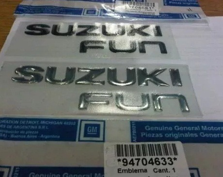 Emblema Suzuki Fun Trasero Para Fun 2- Negro- Original