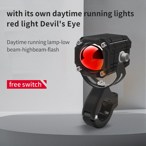 Par Faros De Lupa Doble Color Para Coche Y Moto 4 Modos 40w