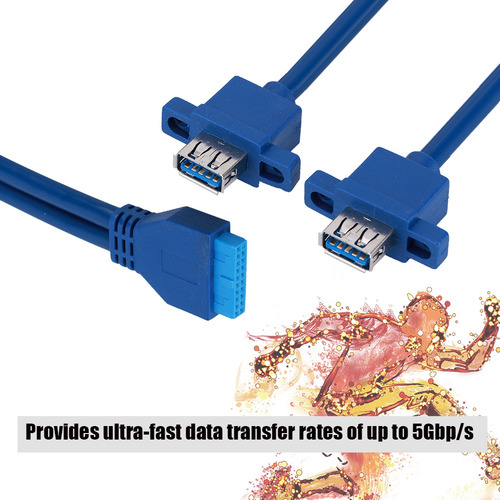 Cable Usb 3.0 De 0,5 M Para Placa Base, 19 Pines A 2af, Mont