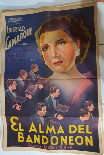 Antiguo Afiche De Cine Original El Alma Del Bandoneon- Sb