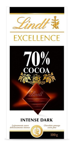 Lindt Excellence 70% Cacao Chocolate Amargo 100 Gr.