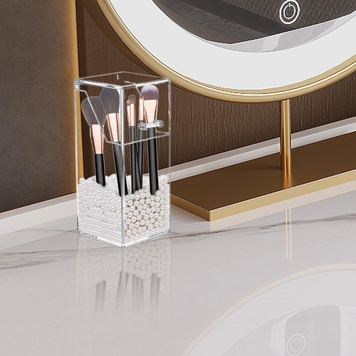 Soporte Para Brochas De Maquillaje Con Tapa A Prueba De Polv