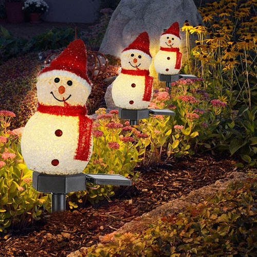 Luces Solares Navideñas Con Forma De Muñeco De Nieve Led Ali
