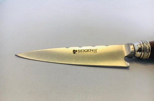 Imagen 4 de 5 de Cuchillo Artesanal Seigen 11,5 Cm/acero Inox 440 Y Alpaca
