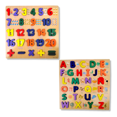 Juego Puzzles Rompecabeza Didáctico De Madera Letra Y Numero