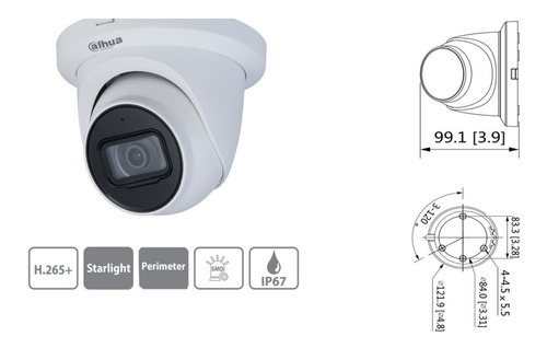 Kit 4 Cámaras Dahua Ip, 4mp/micrófono, 2.8 Nvr 8chip, 8 Poe.