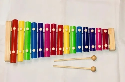 Juguete Madera  Marimba Xilófono Infantil 15 Notas