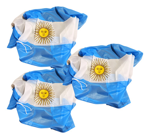 Bandera Argentina Flamear Bandera Con Sol 90x144 Cm X 3 Unid