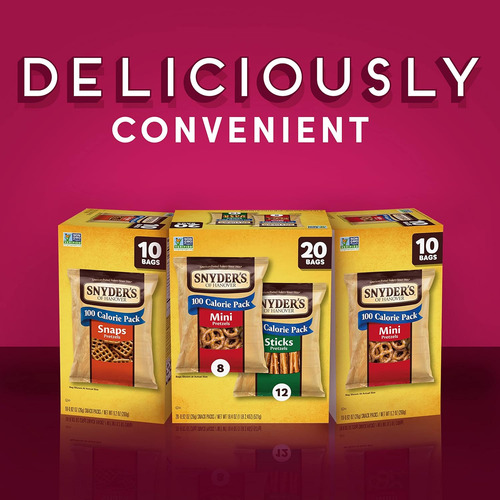 Snyder's Of Hanover Pretzels, Minis Y Sticks Paquetes De 100