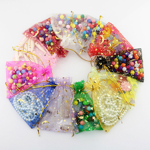 Bolsas De Organza Con Cordón Moon Stars Para Joyas Pequeñas