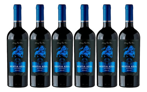 6x Vino Bestia Azul Reserva Merlot
