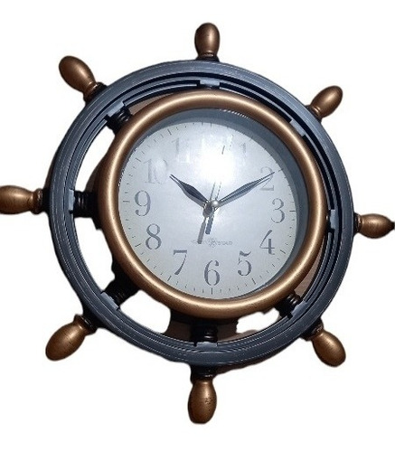Reloj De Pared Silencioso En Forma De Timón  Blanco