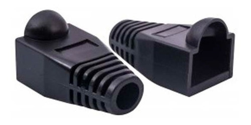 Imagen 2 de 4 de Funda De 100 Capuchones Boots Plástico Negro Conectores Rj45