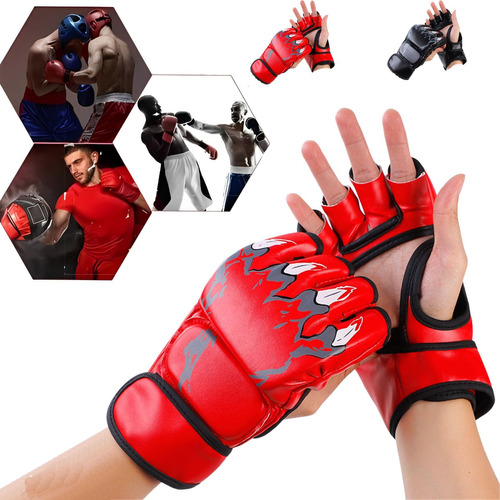 Guantes De Boxeo Con Entrenamiento De Medio Dedo Kickboxing