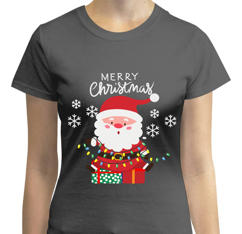 Playera Navidad Copos De Nieve - Santa Claus