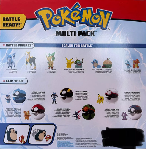 Set Pokemon 5 Figuras Multipack Snorlax, Pikachu, Machop