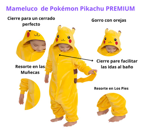 Pijama Mameluco Pikachu Dubujo Fiesta Cosplay Disfraz Unisex