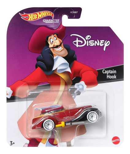 Hot Wheels Disney Captain Hook Capitão Gancho Character Cars