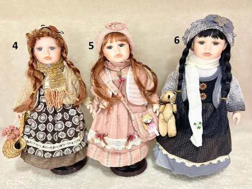 Imagem 2 de 6 de Boneca De Porcelana Camponesa De 40 Cm Importada Priscilla