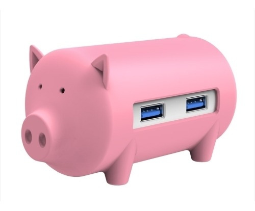 Imagen 1 de 6 de Hub Litte Pig Puerto Lector Tf Sd Azul