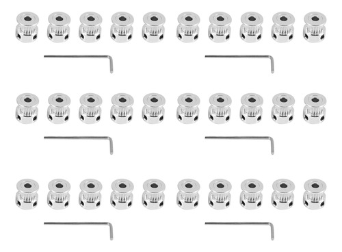 Polea De Correa Dentada Gt2 De Aluminio, 30 Piezas, 20 Dient